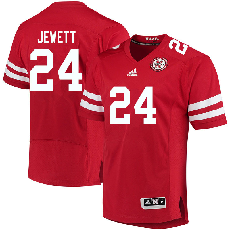 Men #24 Cooper Jewett Nebraska Cornhuskers College Football Jerseys Sale-Red - Click Image to Close
